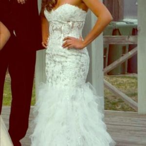 White Jovani Mermaid Style Dress